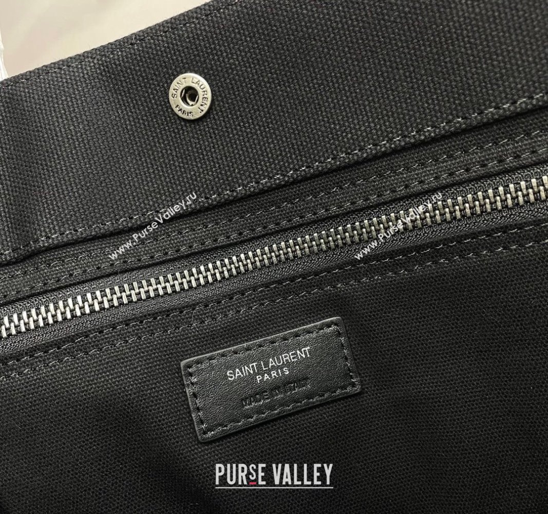 Saint Laurent Rive Gauche N/S Shopping Bag in Raffia Straw Beige 2024 631682 (YY-240313114)