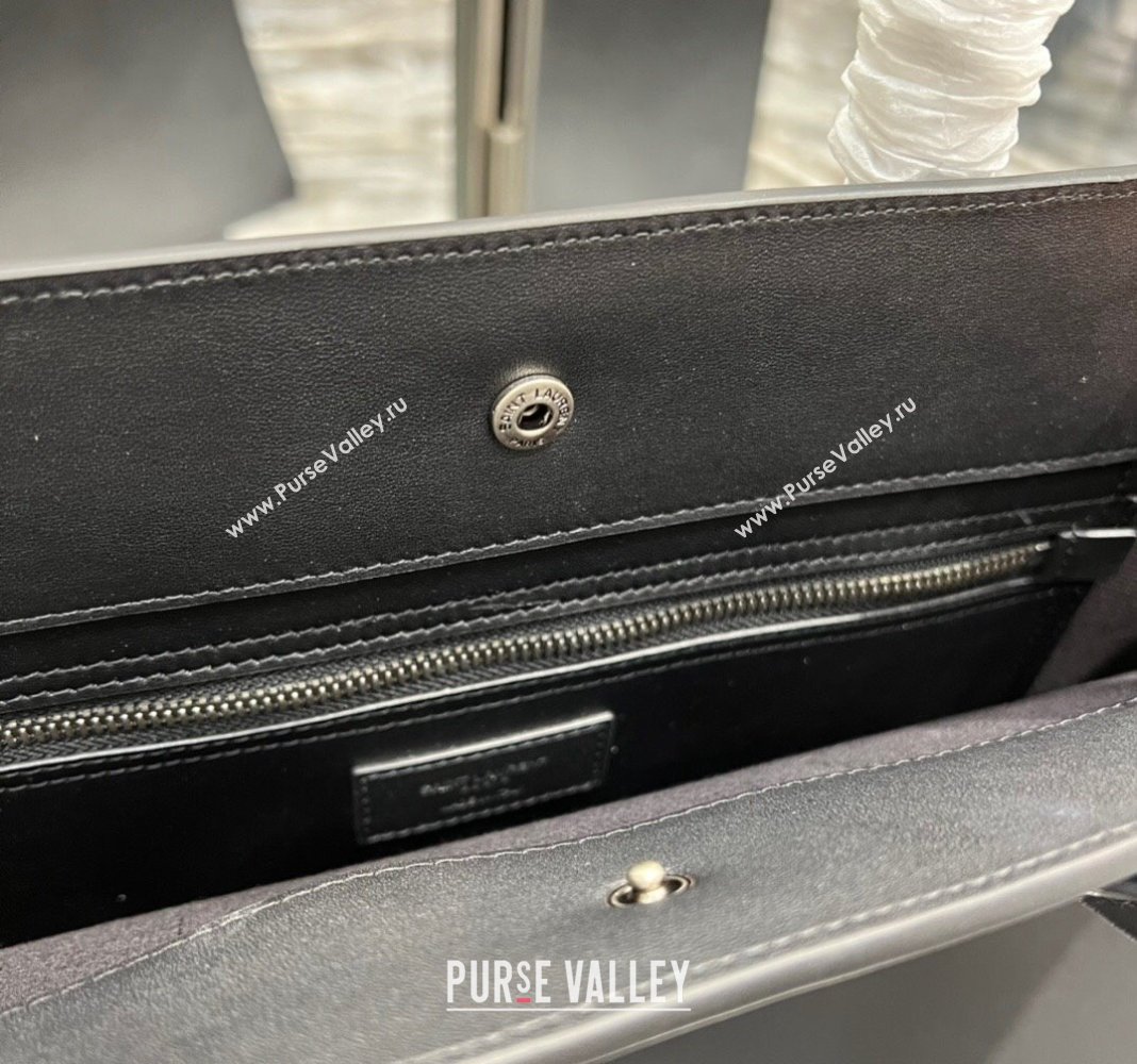 Saint Laurent Rive Gauche Large Tote Bag in Leather 509415 Black/Silver 2024 (YY-240313072)