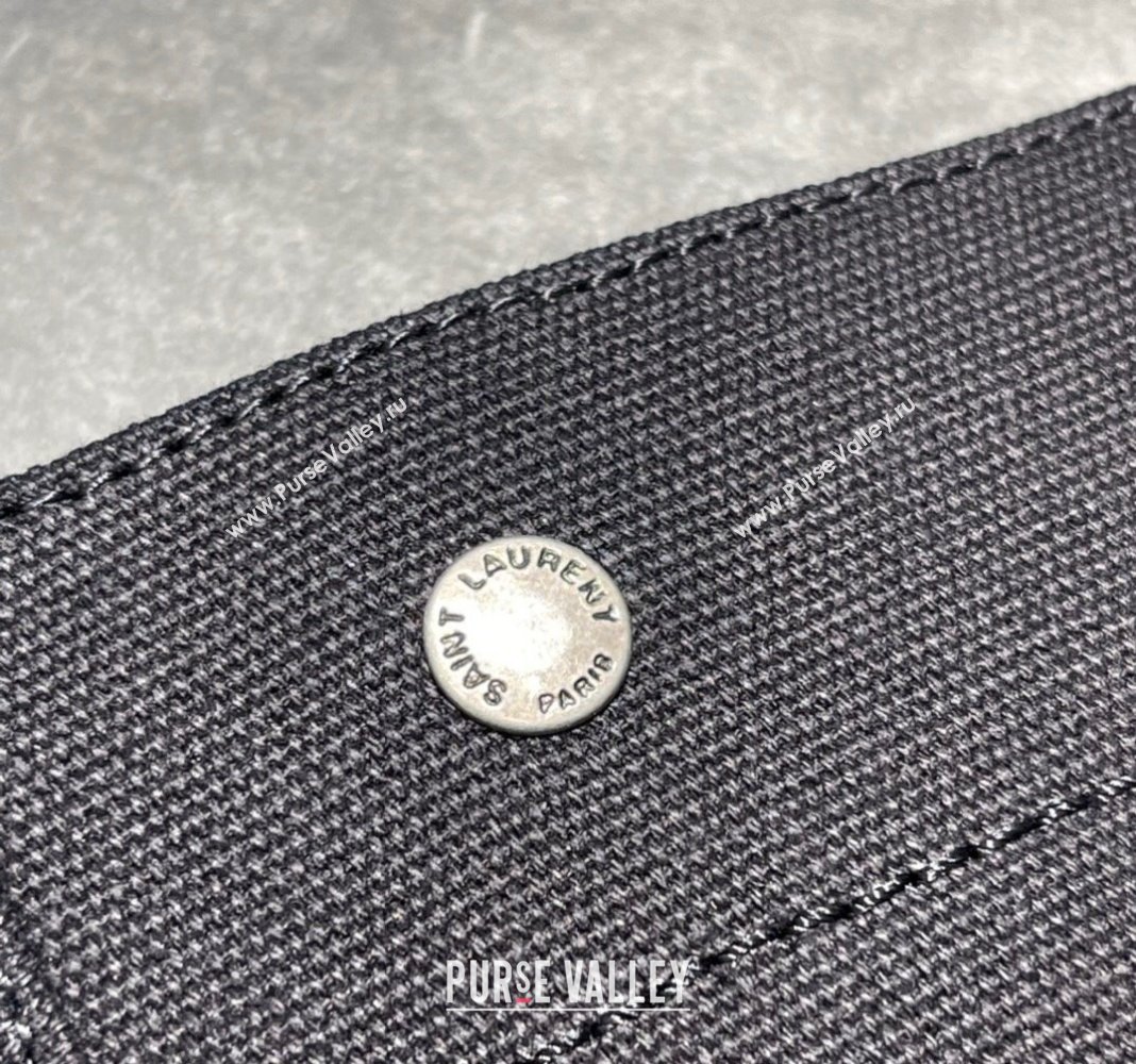 Saint Laurent Rive Gauche Large Tote Bag in Printed Canvas and Leather 509415 Black/White2 2024 (YY-240313078)