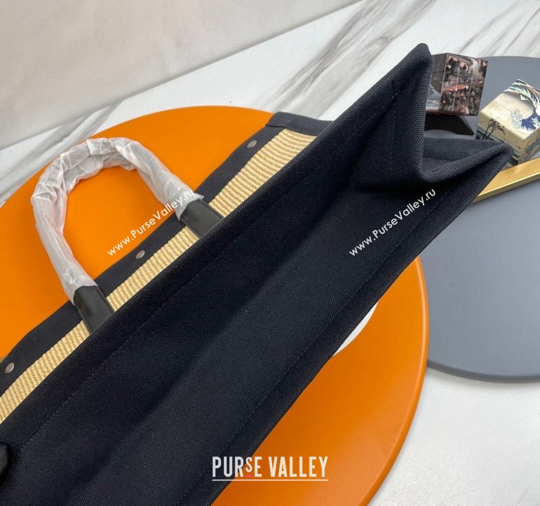 Saint Laurent Rive Gauche Large Tote Bag in Raffia Straw Beige 2024 509415 (YY-240313116)