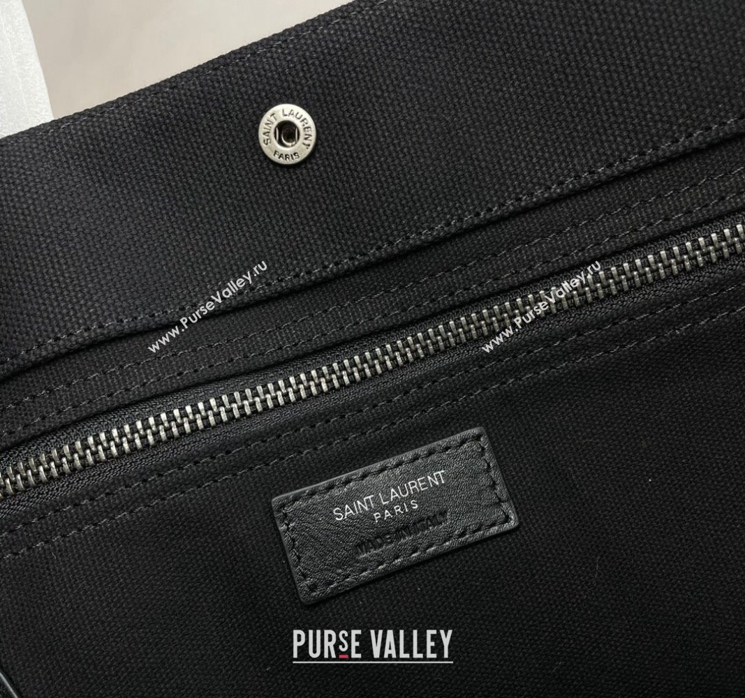 Saint Laurent Rive Gauche N/S Shopping Bag in Raffia Straw Khaki 2024 631682 (YY-240313113)