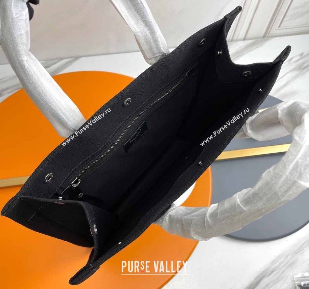 Saint Laurent Rive Gauche N/S Shopping Bag in Raffia Straw Khaki 2024 631682 (YY-240313113)