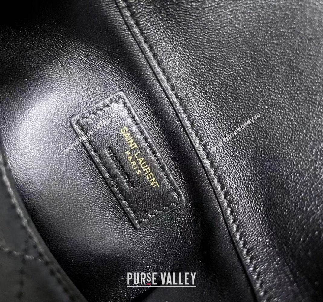 Saint Laurent Gaby Bucket Bag in Quilted Lambskin Black 2024 763961 (nana-240417076)