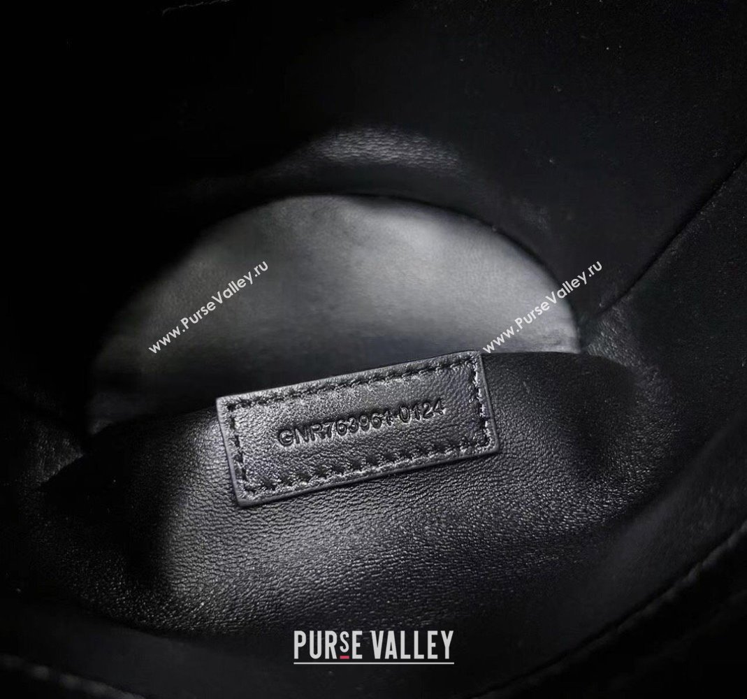 Saint Laurent Gaby Bucket Bag in Quilted Lambskin Black 2024 763961 (nana-240417076)