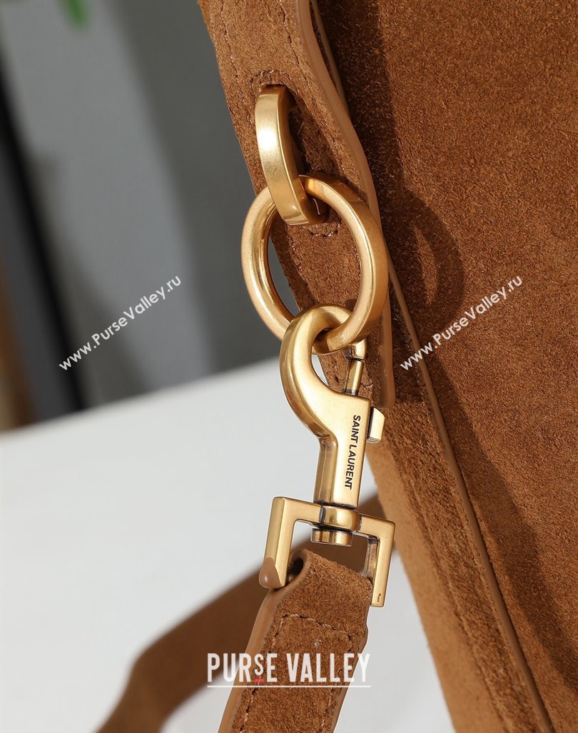 Saint Laurent Le 37 Small Bucket bag in Suede 749036 Brown 2024 (YY-240417081)