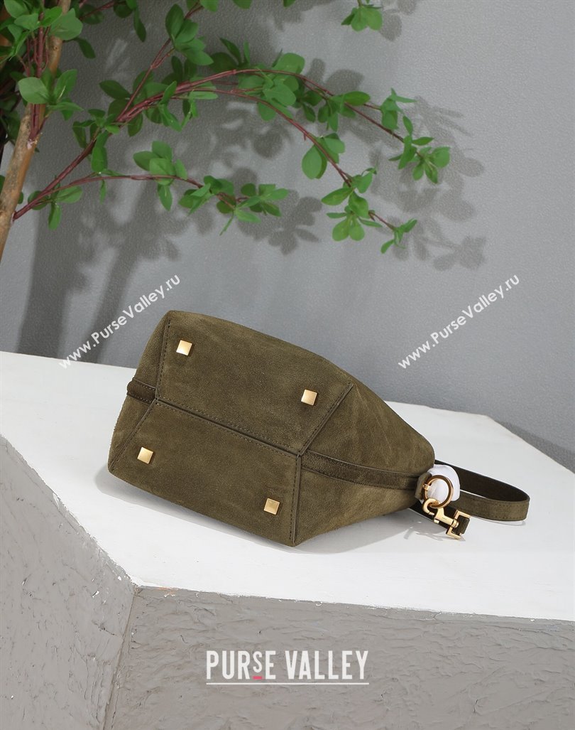 Saint Laurent Le 37 Small Bucket bag in Suede 749036 Green 2024 (YY-240417082)