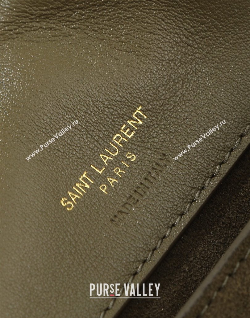 Saint Laurent Le 37 Small Bucket bag in Suede 749036 Green 2024 (YY-240417082)