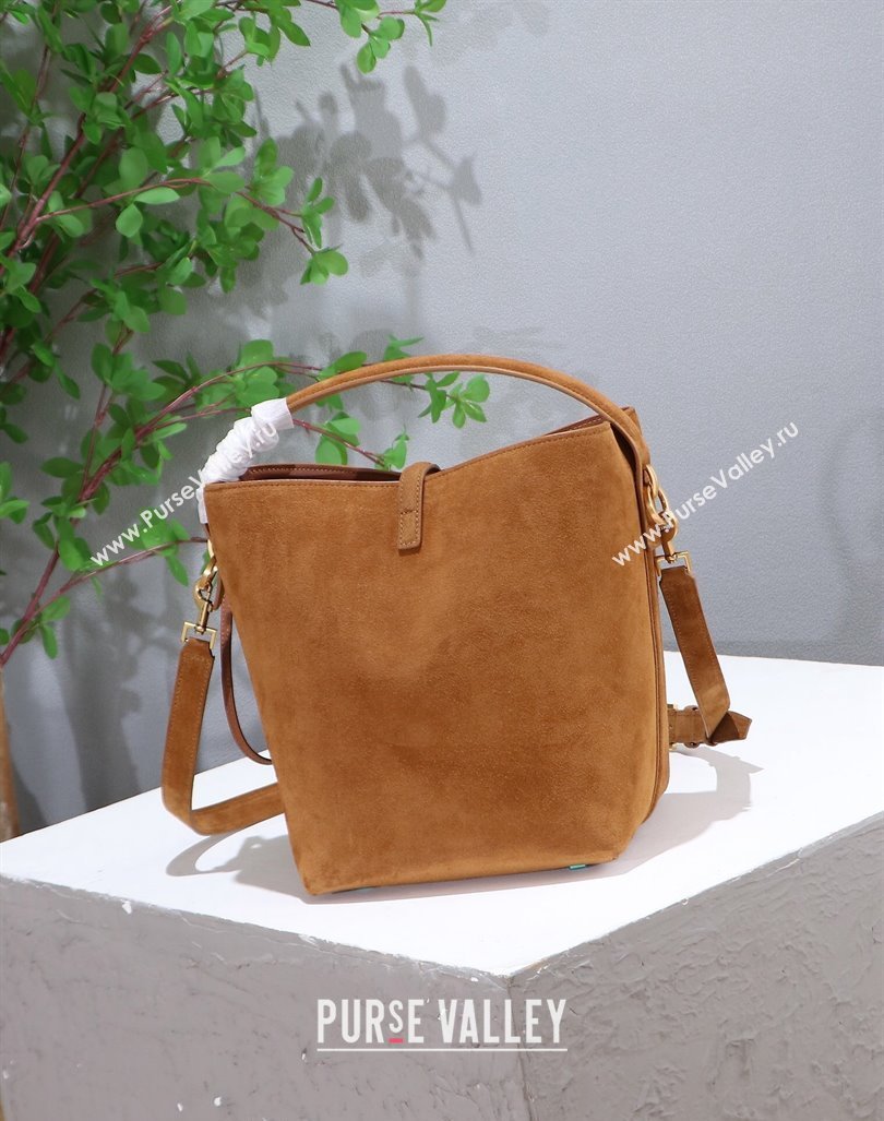 Saint Laurent Le 37 Bucket bag in Suede 742828 Brown 2024 (YY-240417083)