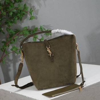 Saint Laurent Le 37 Bucket bag in Suede 742828 Green 2024 (YY-240417084)