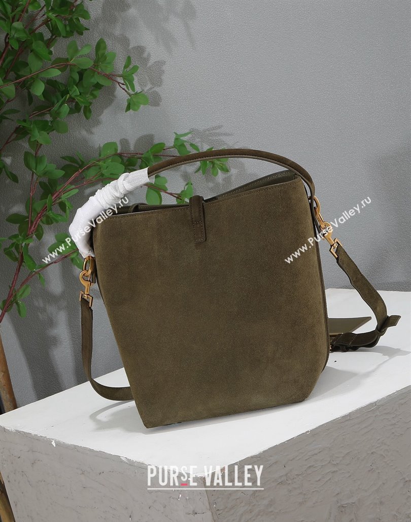 Saint Laurent Le 37 Bucket bag in Suede 742828 Green 2024 (YY-240417084)