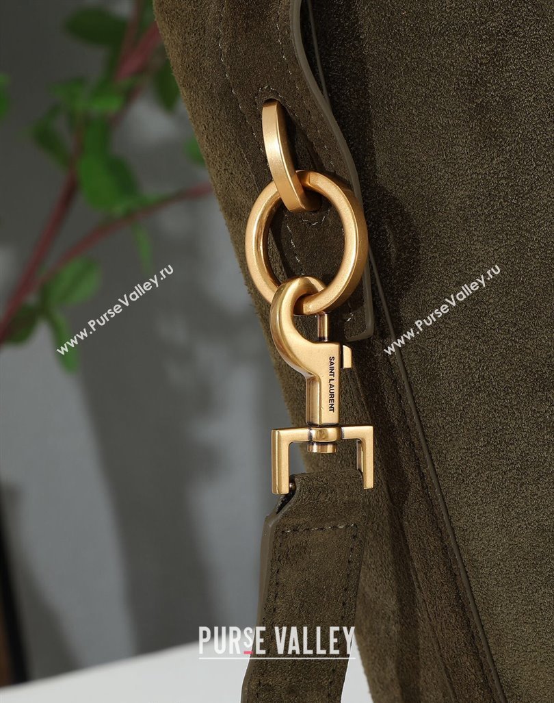 Saint Laurent Le 37 Bucket bag in Suede 742828 Green 2024 (YY-240417084)