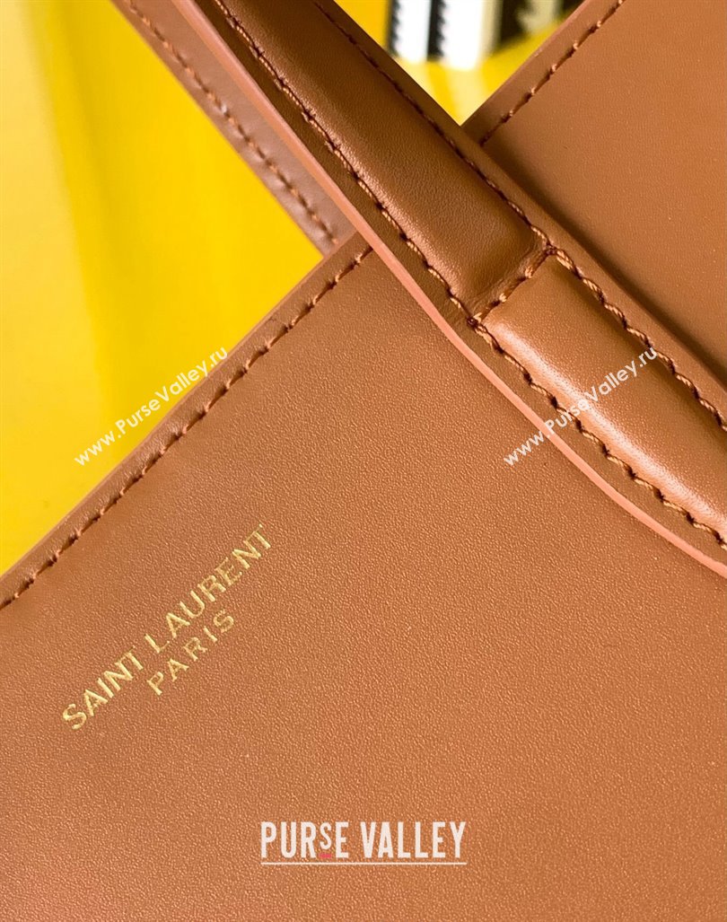 Saint Laurent Mini Toy Shopping Bag in Box Leather Brown 2024 773995 (YY-240417087)