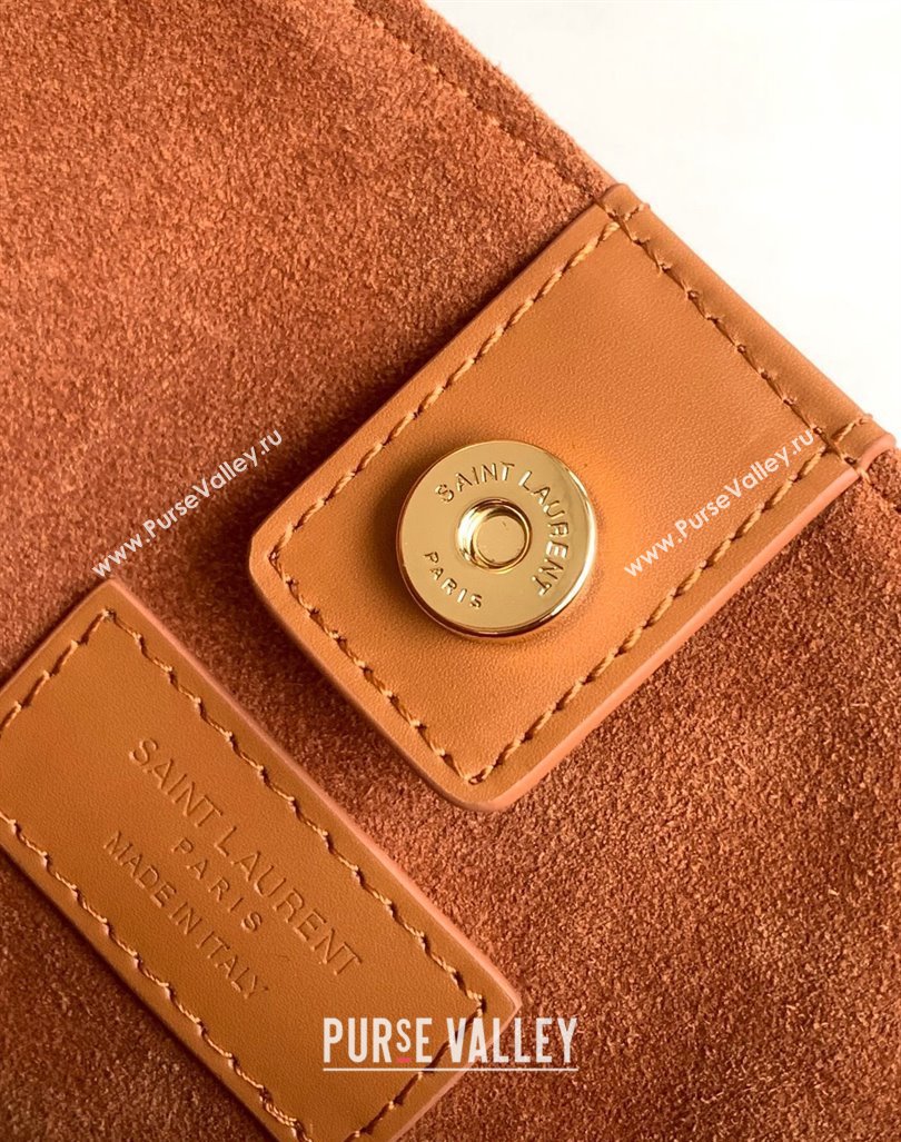 Saint Laurent Mini Toy Shopping Bag in Box Leather Brown 2024 773995 (YY-240417087)