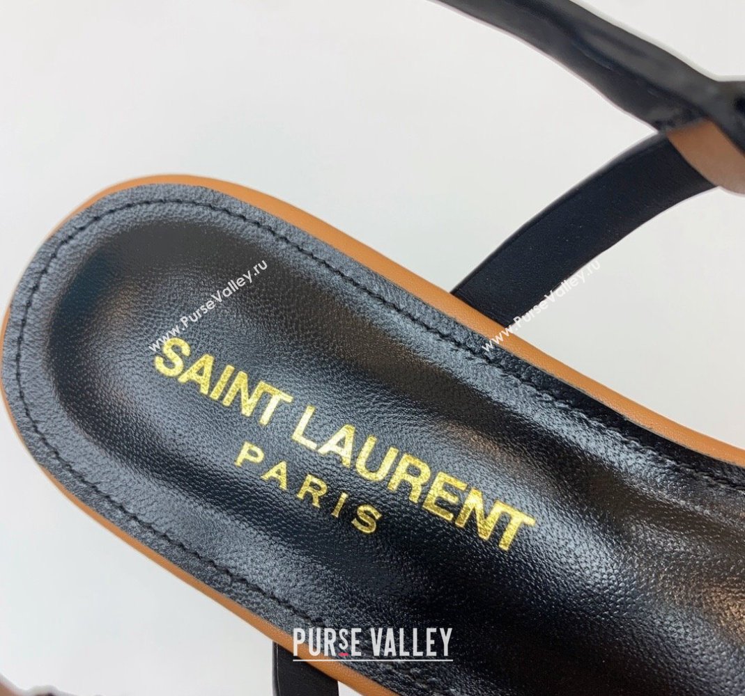 Saint Laurent YSL Flat Thong Sandals in Brown Calf Leather 2024 0506 (MD-240506118)