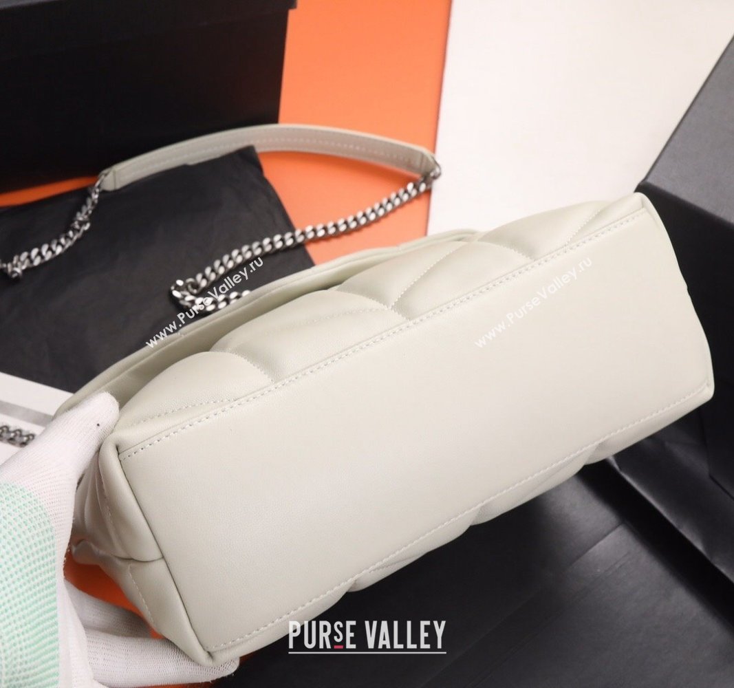 Saint Laurent Loulou Puffer Small Bag in Quilted Lambskin 577476 White/Silver 2024 0525 (YY-240525043)