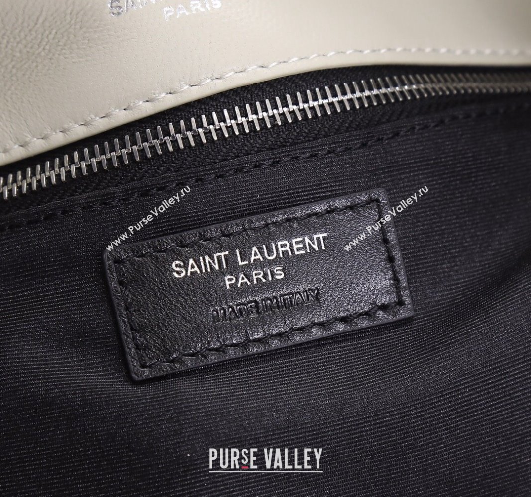 Saint Laurent Loulou Puffer Small Bag in Quilted Lambskin 577476 White/Silver 2024 0525 (YY-240525043)