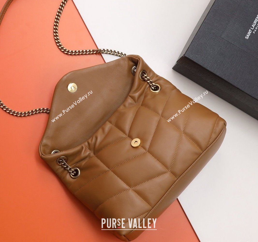 Saint Laurent Loulou Puffer Small Bag in Quilted Lambskin 577476 Brown 2024 0525 (YY-240525045)