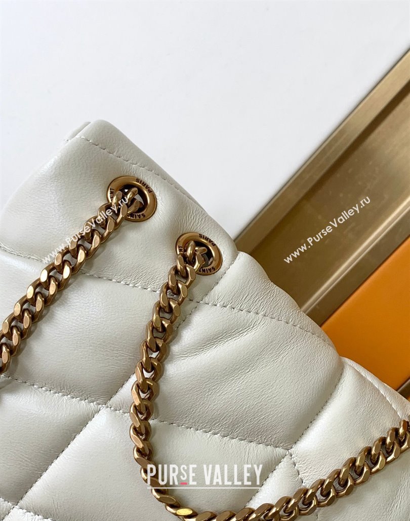 Saint Laurent Toy Puffer Bag in Lambskin 759337 White/Gold 2024 0525 (YY-240525048)