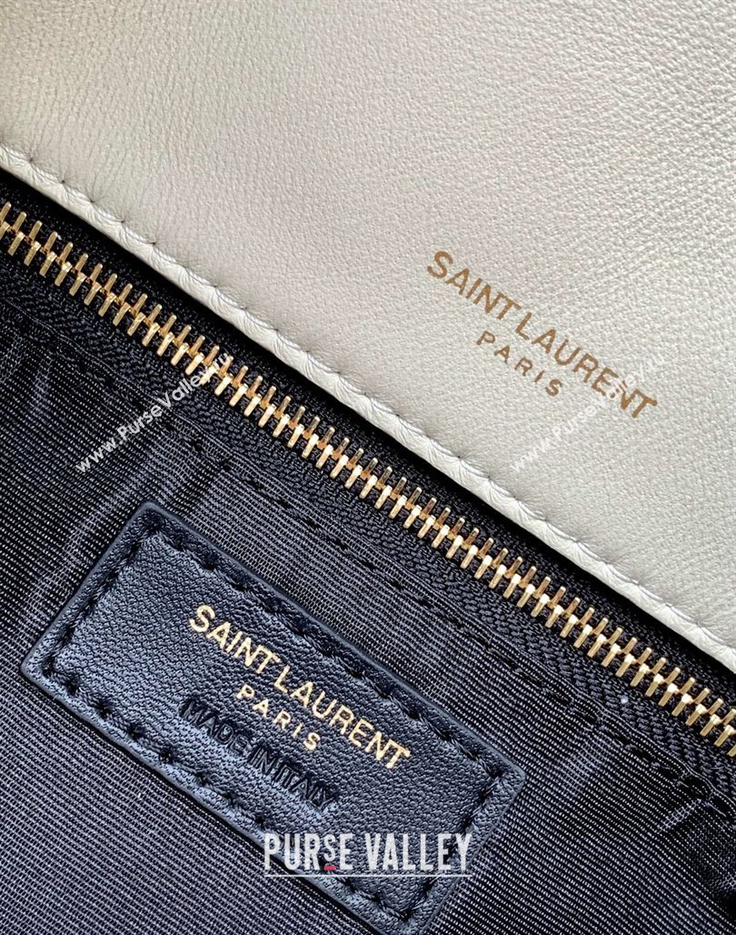 Saint Laurent Toy Puffer Bag in Lambskin 759337 White/Gold 2024 0525 (YY-240525048)