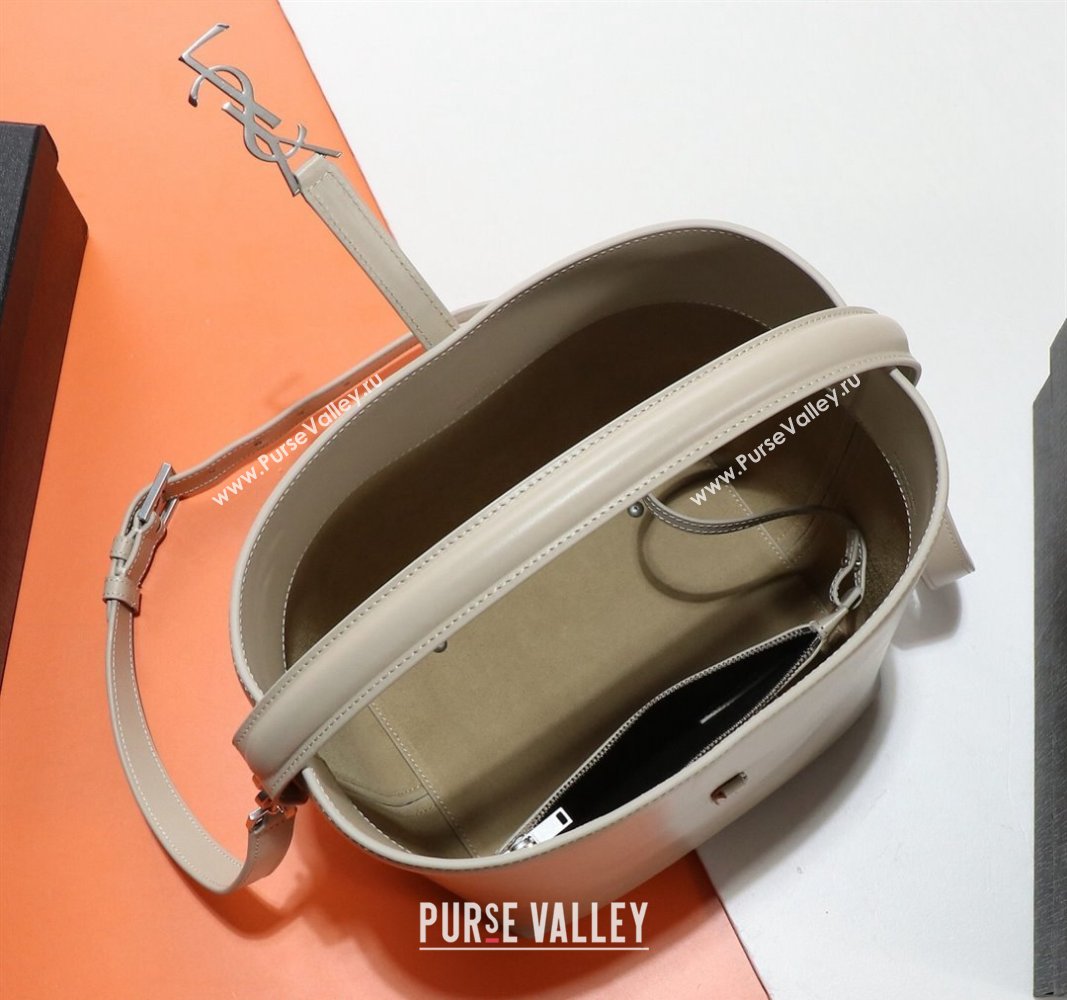 Saint Laurent LE 37 Small Bucket Bag in Shiny Calfskin 749036 Cream Apricot 2024 (YY-240525049)