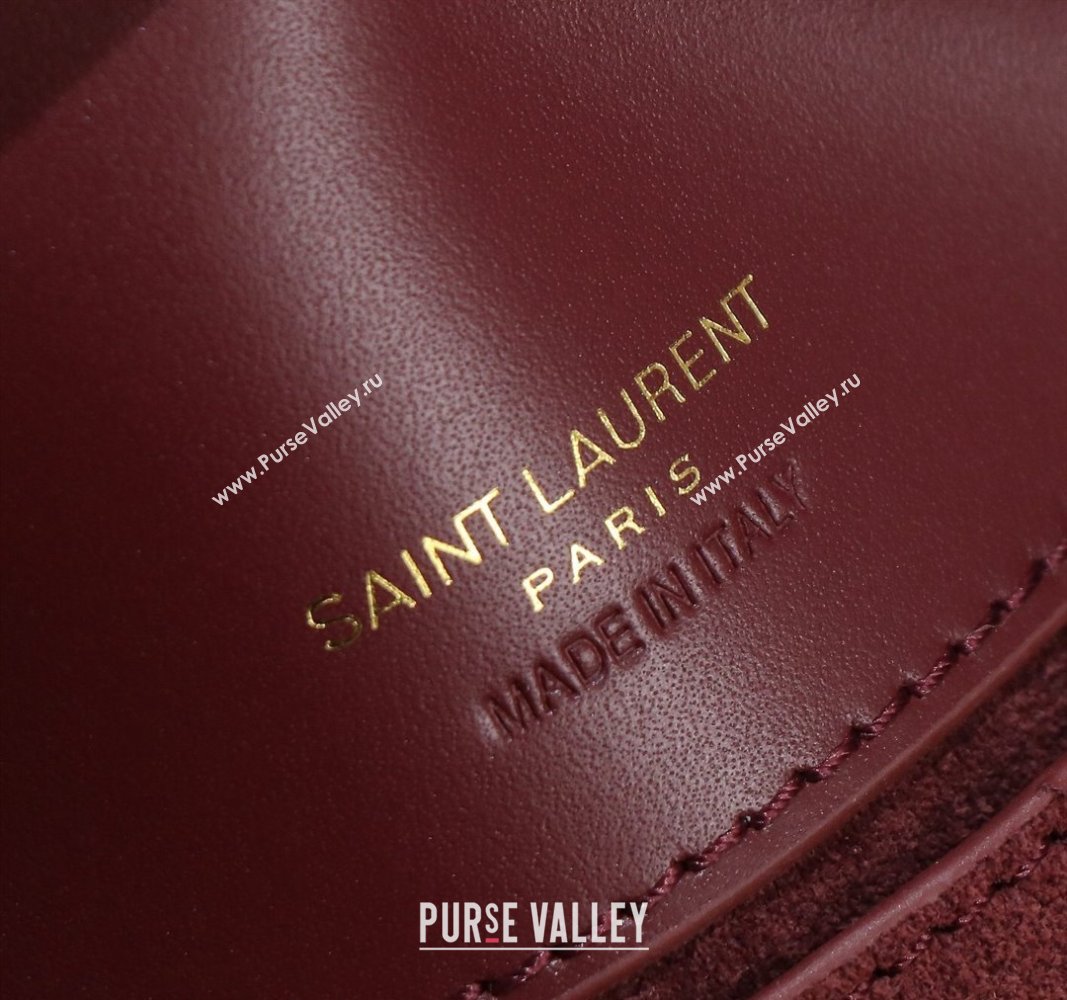 Saint Laurent LE 37 Small Bucket Bag in Shiny Calfskin 749036 Burgundy 2024 (YY-240525050)