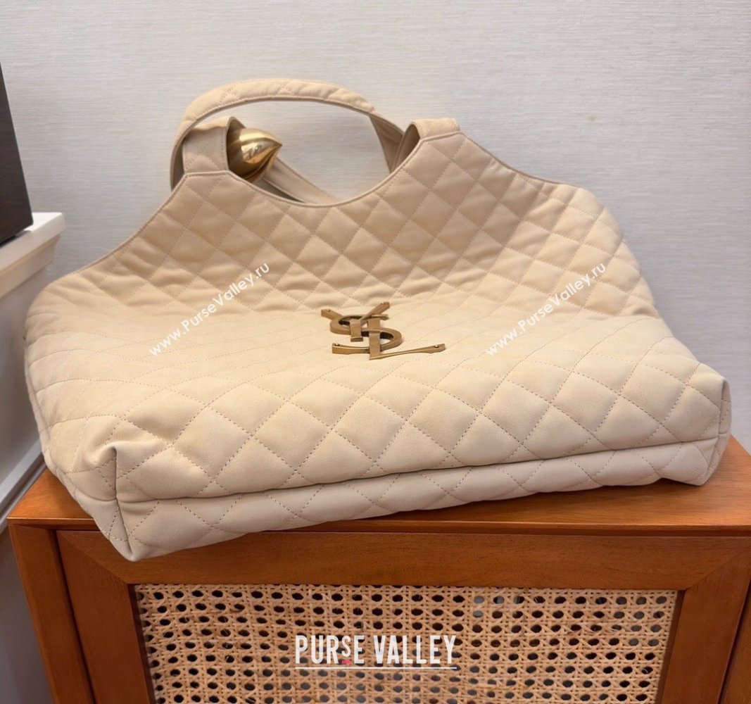 Saint Laurent Icare Maxi Shopping Bag in Quilted Lambskin 698651 Nude Pink 2024 (yida-240525051)