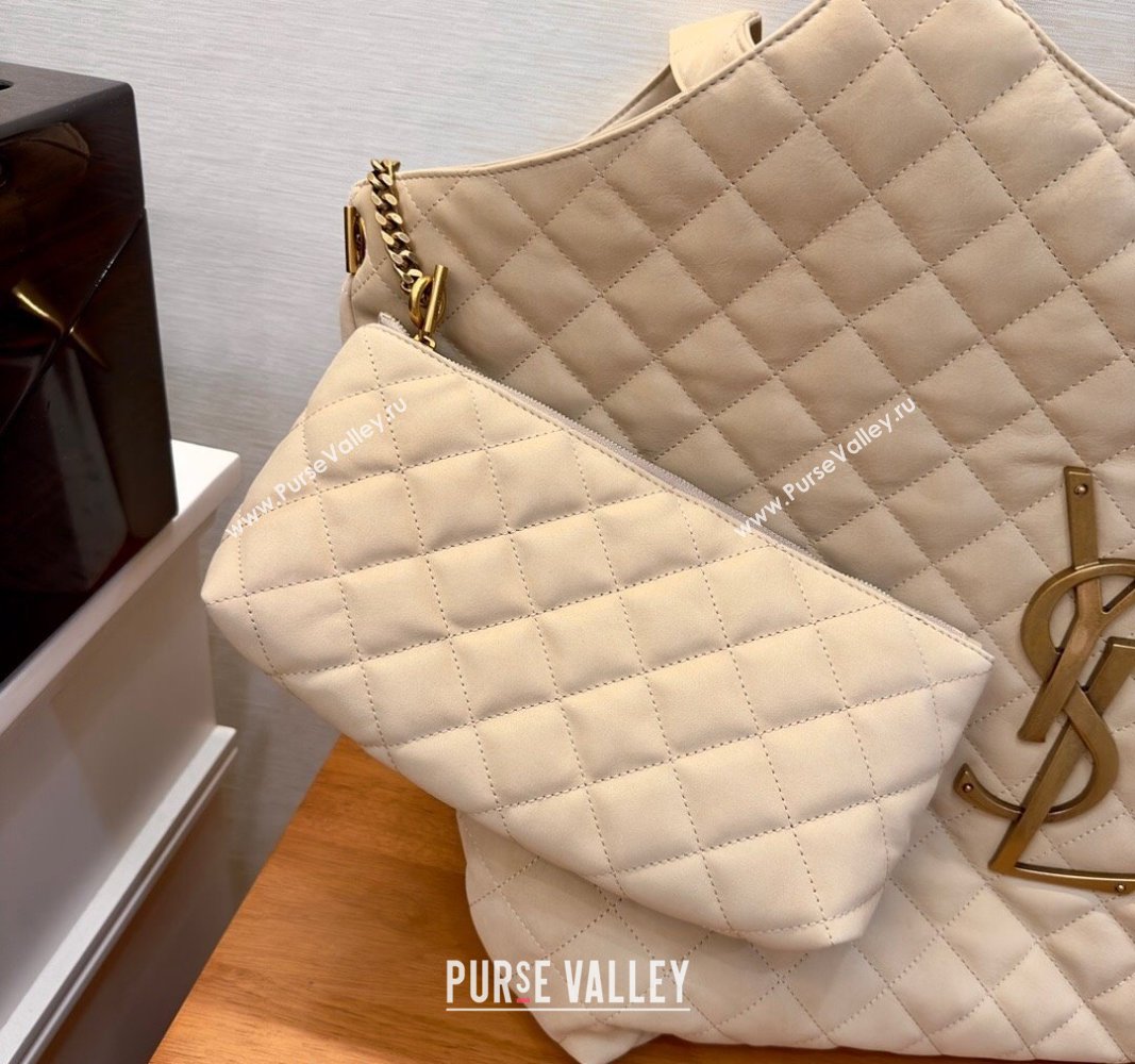 Saint Laurent Icare Maxi Shopping Bag in Quilted Lambskin 698651 Nude Pink 2024 (yida-240525051)