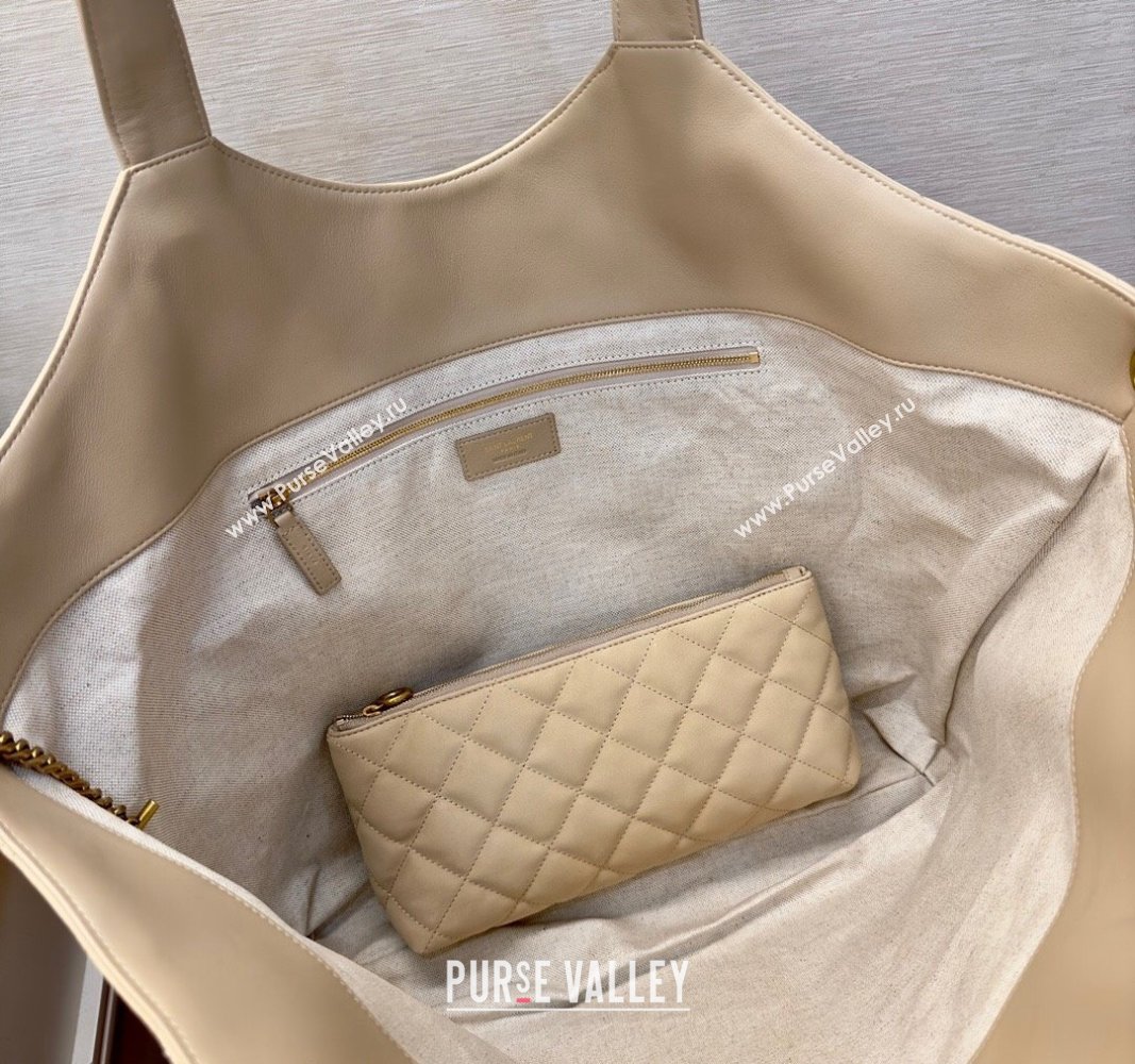 Saint Laurent Icare Maxi Shopping Bag in Quilted Lambskin 698651 Nude Pink 2024 (yida-240525051)