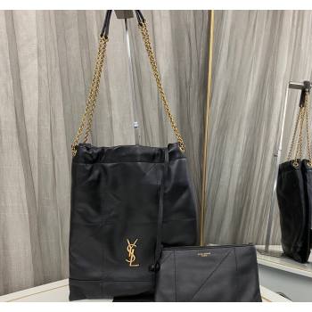 Saint Laurent Jamie 4.3 Pochon Shopping Bag in Black Lambskin 2024 781666 (nana-240525054)