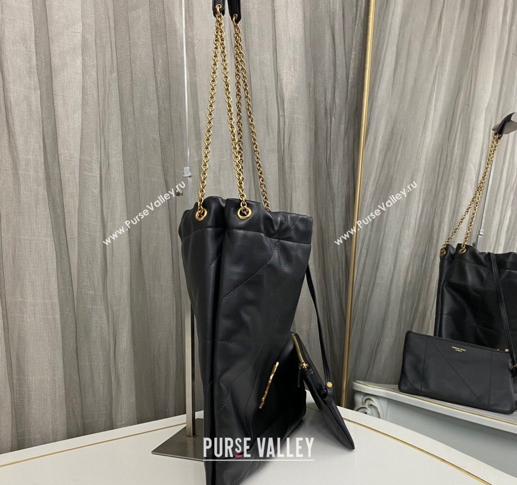 Saint Laurent Jamie 4.3 Pochon Shopping Bag in Black Lambskin 2024 781666 (nana-240525054)