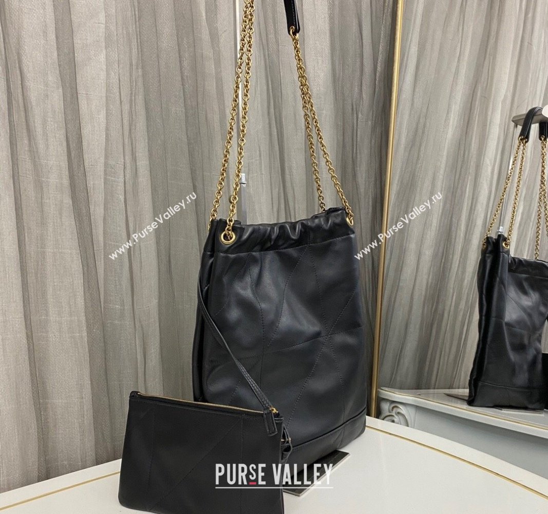 Saint Laurent Jamie 4.3 Pochon Shopping Bag in Black Lambskin 2024 781666 (nana-240525054)