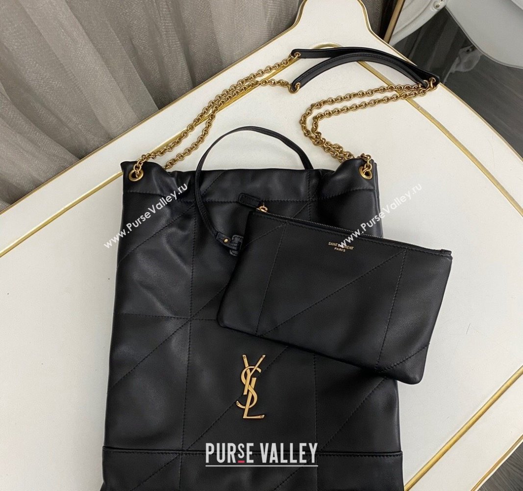 Saint Laurent Jamie 4.3 Pochon Shopping Bag in Black Lambskin 2024 781666 (nana-240525054)