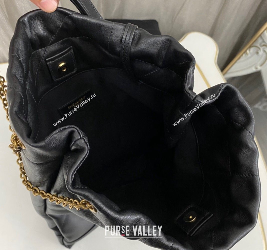 Saint Laurent Jamie 4.3 Pochon Shopping Bag in Black Lambskin 2024 781666 (nana-240525054)