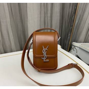 Saint Laurent Solferino Mini bag in Smooth Leather Brown 2024 7539630 (nana-240525056)