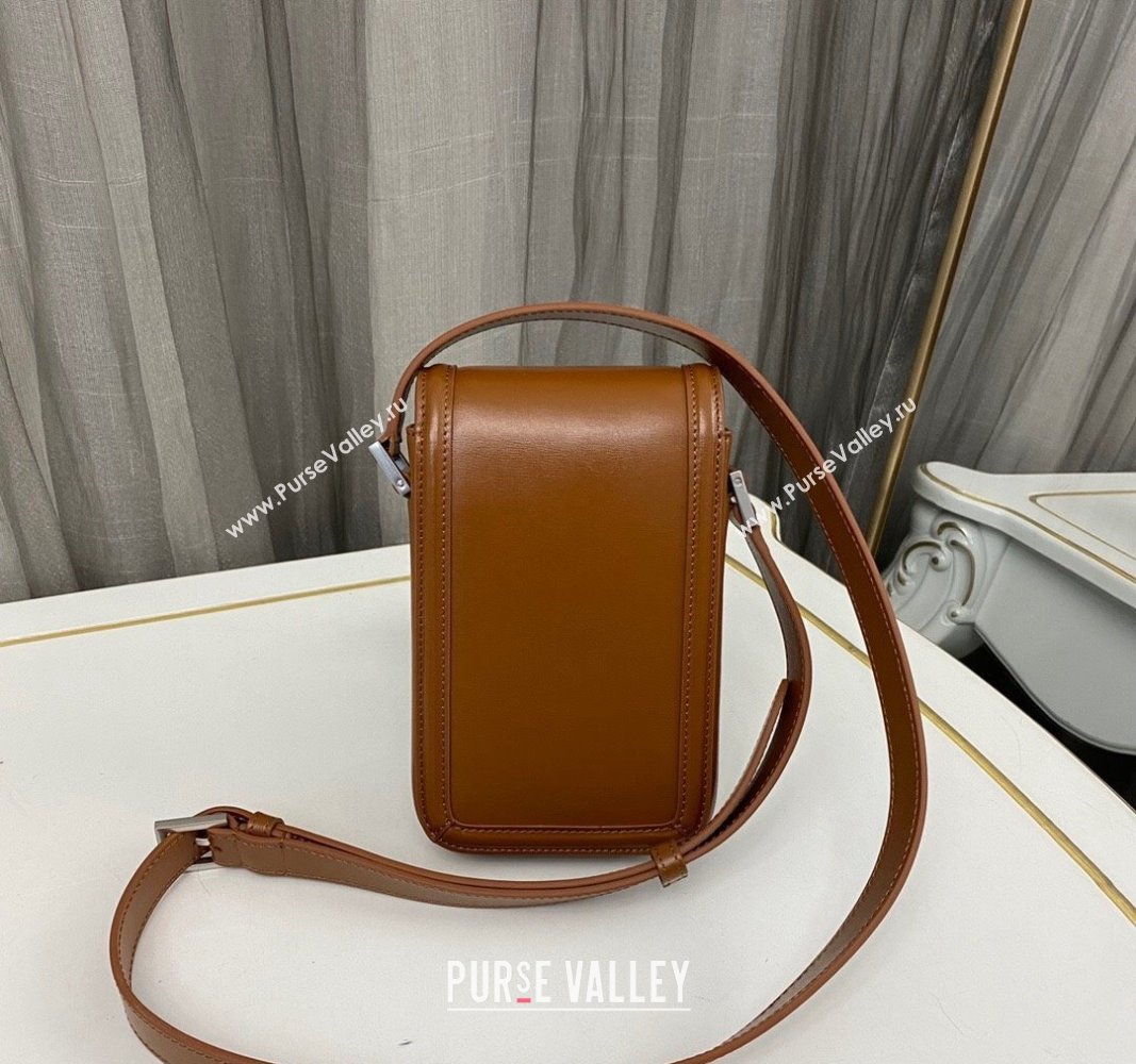 Saint Laurent Solferino Mini bag in Smooth Leather Brown 2024 7539630 (nana-240525056)