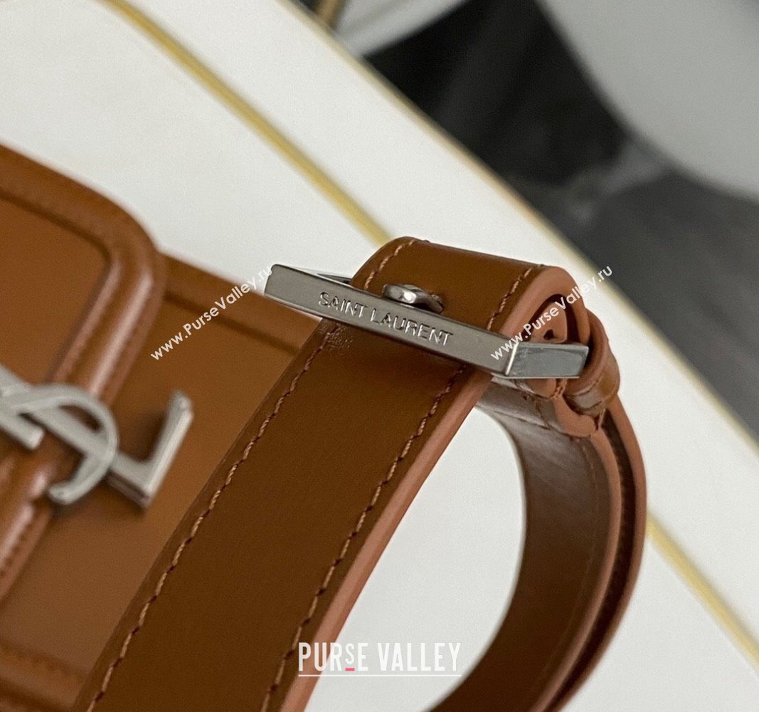 Saint Laurent Solferino Mini bag in Smooth Leather Brown 2024 7539630 (nana-240525056)