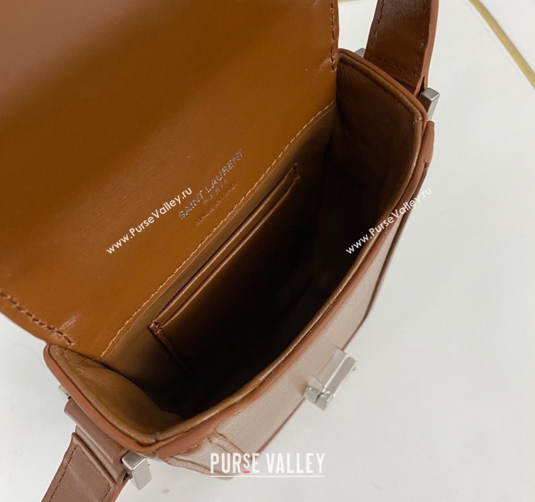 Saint Laurent Solferino Mini bag in Smooth Leather Brown 2024 7539630 (nana-240525056)