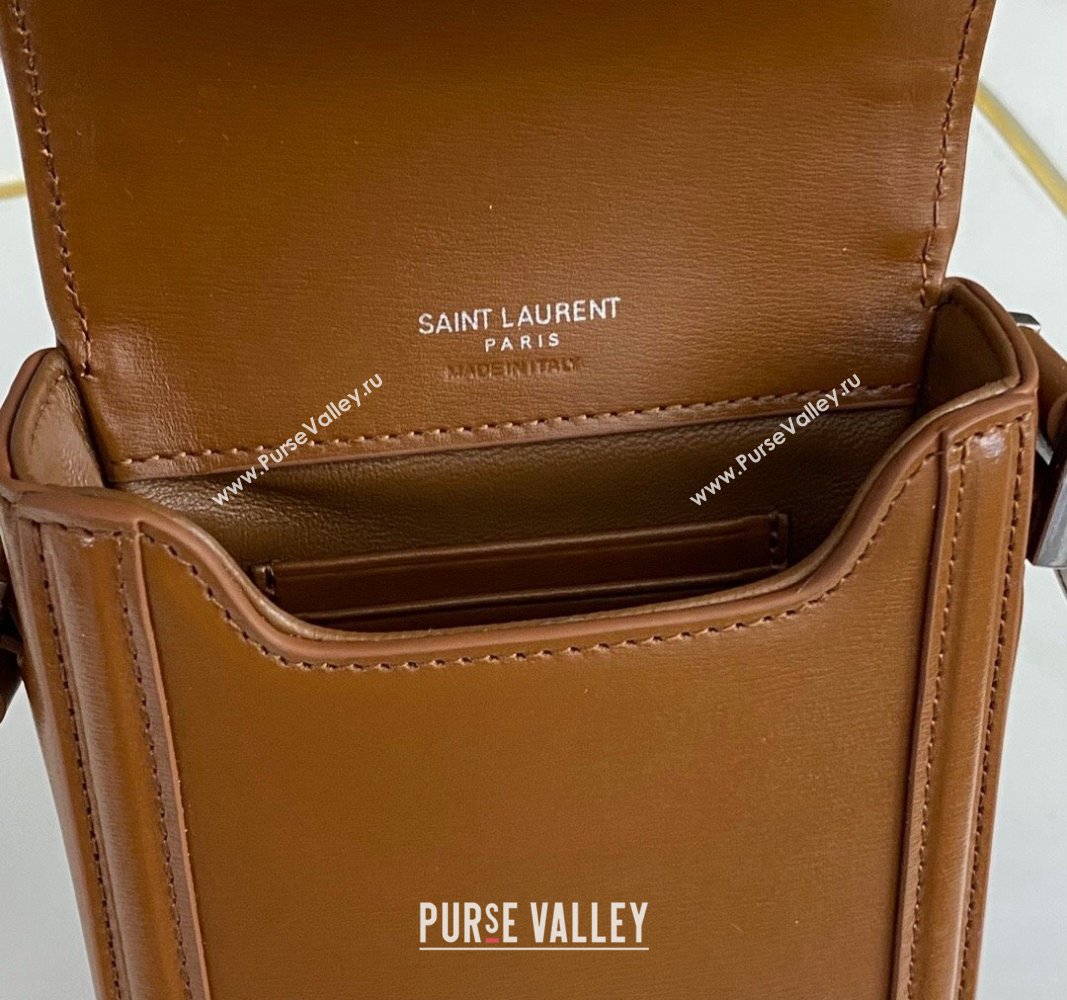 Saint Laurent Solferino Mini bag in Smooth Leather Brown 2024 7539630 (nana-240525056)