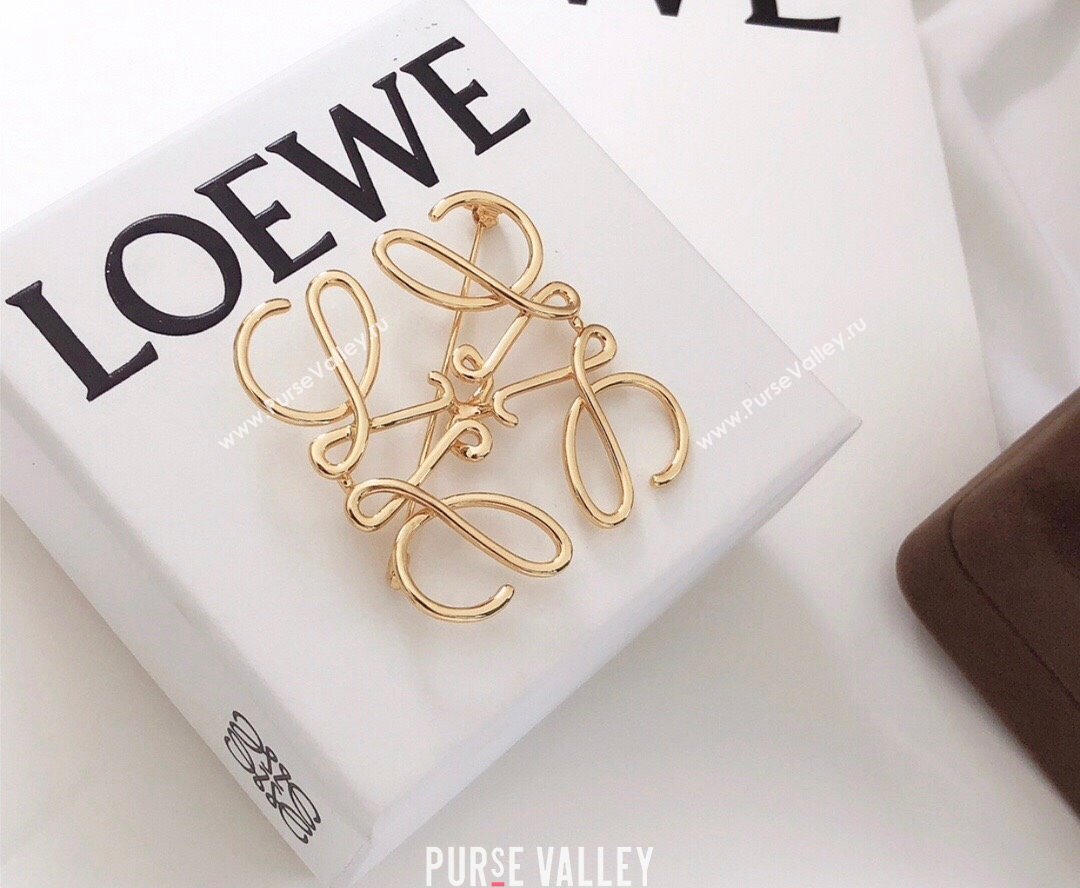 Loewe Anagram Brooch Gold 2024 0525 (nana-240525057)