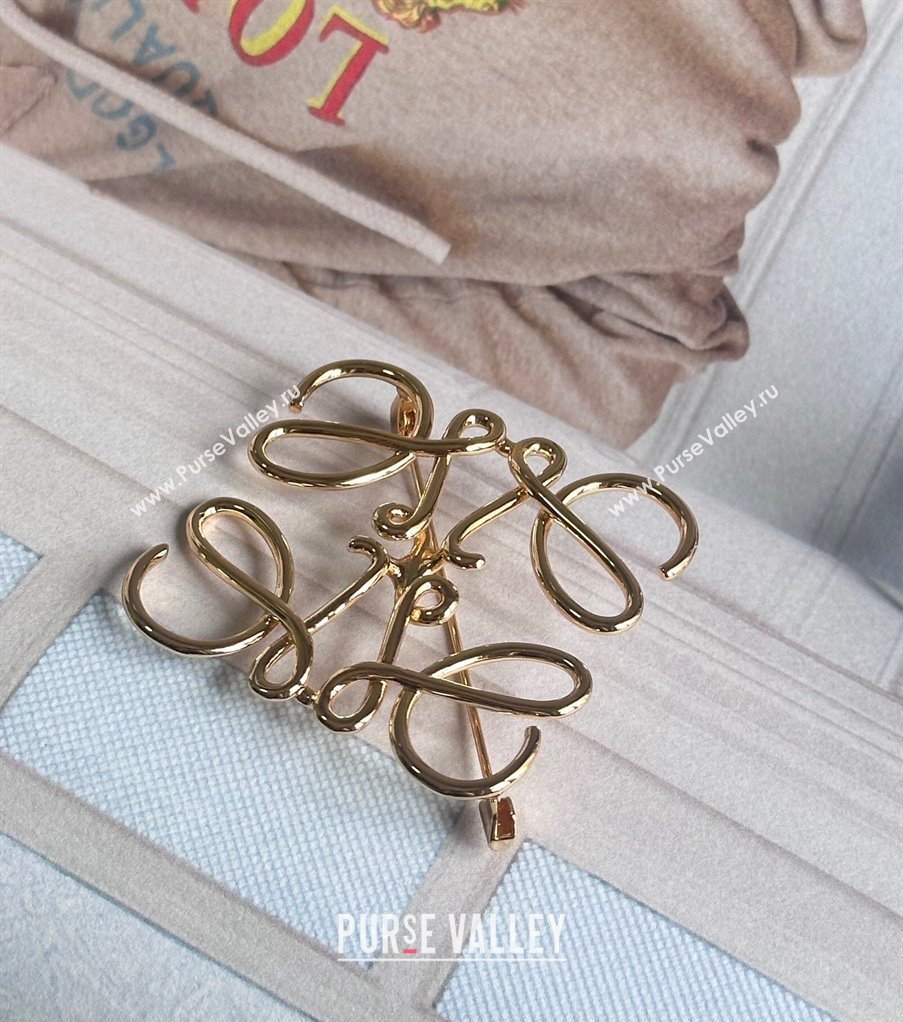 Loewe Anagram Brooch Gold 2024 0525 (nana-240525057)