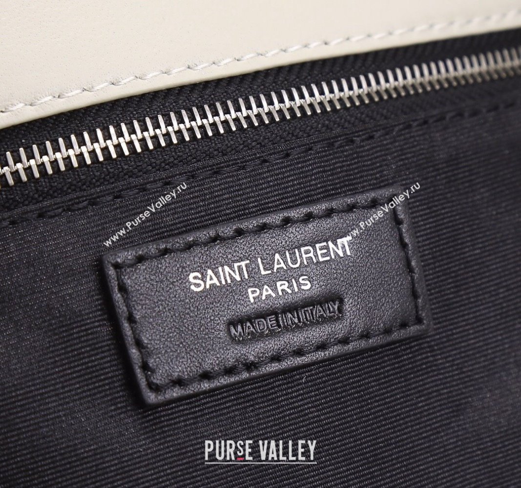 Saint Laurent Loulou Puffer Medium Bag in Quilted Lambskin 577475 White/Silver 2024 0525 (YY-240525036)