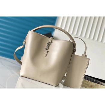 Saint Laurent Le 37 Bucket bag in Shiny Leather 742828 Cream Apricot 2024 (YY-240525062)