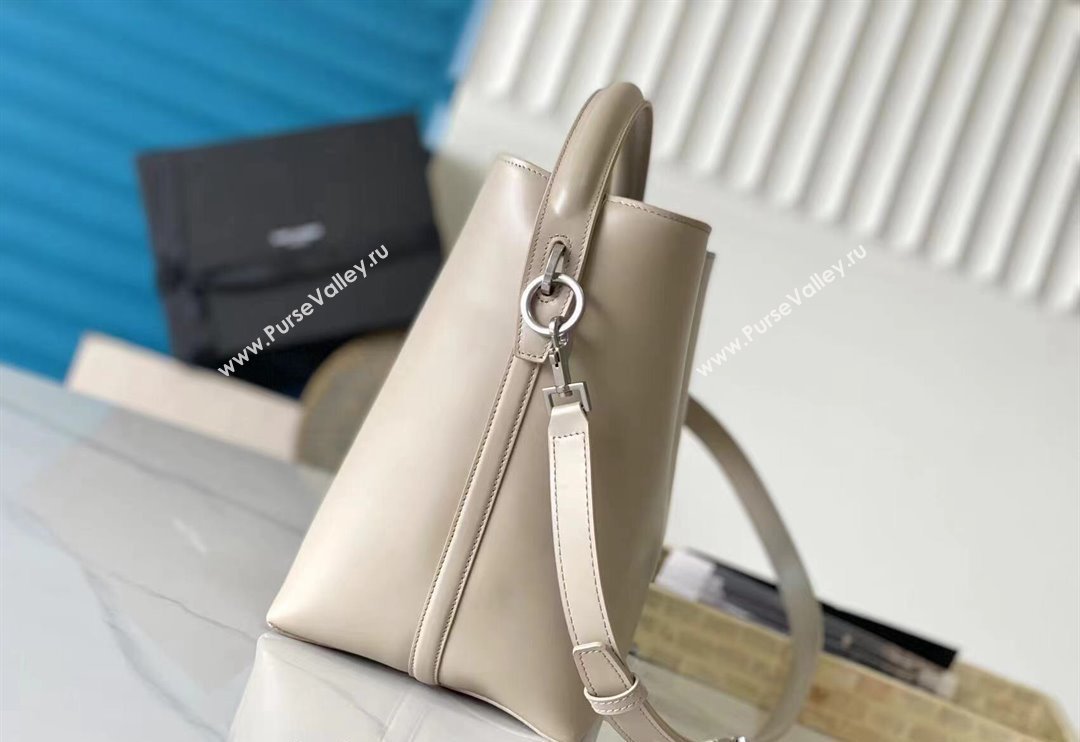 Saint Laurent Le 37 Bucket bag in Shiny Leather 742828 Cream Apricot 2024 (YY-240525062)