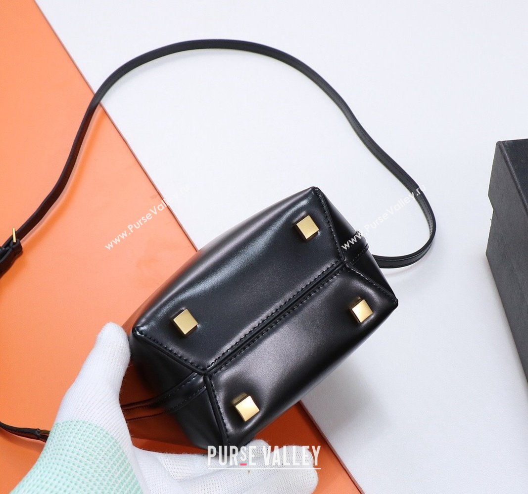 Saint Laurent LE 37 Mini Bucket Bag in Shiny Calfskin 765870 Black/Gold 2024 (YY-240525059)