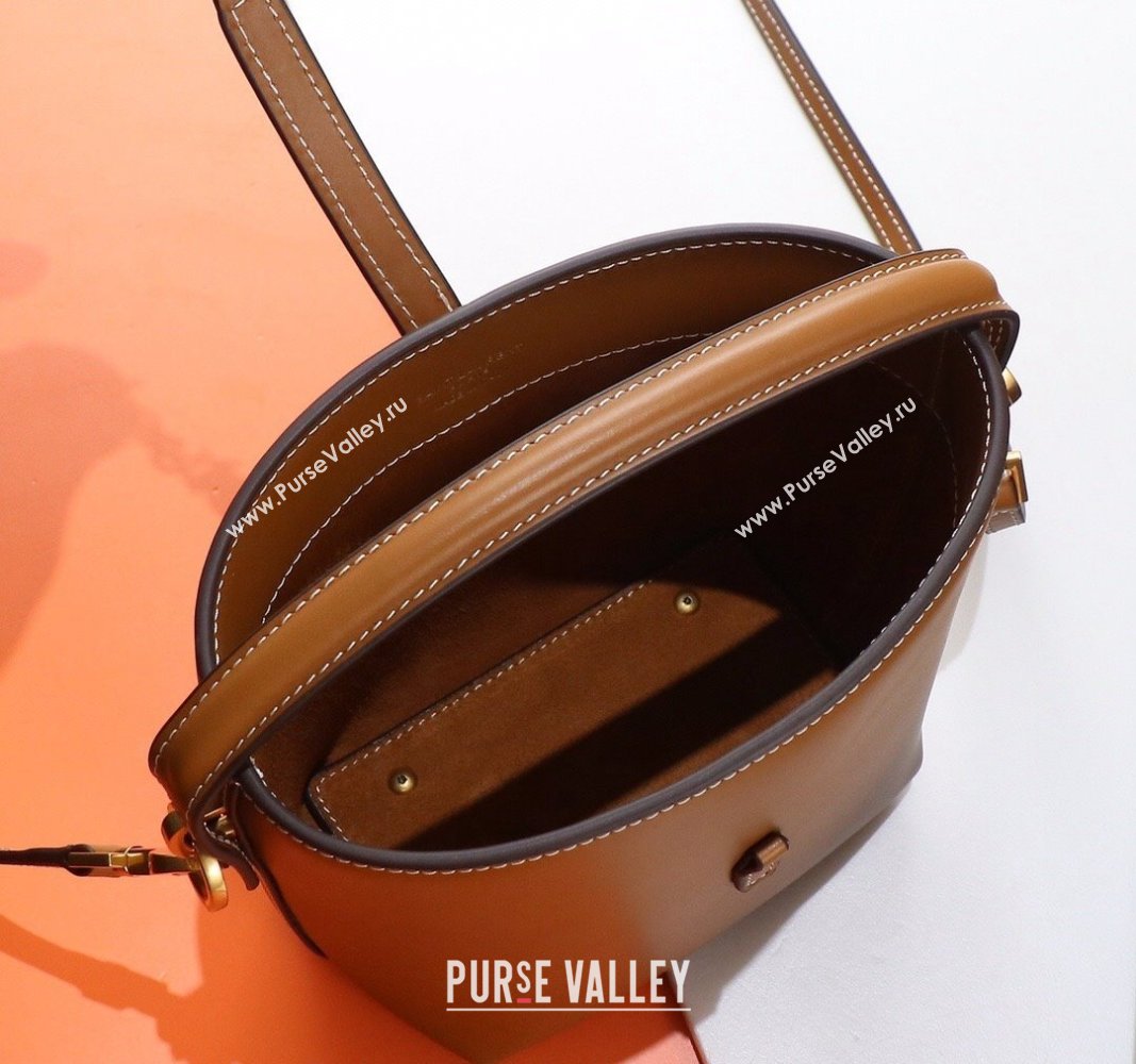 Saint Laurent LE 37 Mini Bucket Bag in Shiny Calfskin 765870 Brown 2024 (YY-240525061)