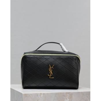 Saint Laurent Gaby Vanity Case in Quilted Lambskin Black 2024 753171 (YY-240525063)