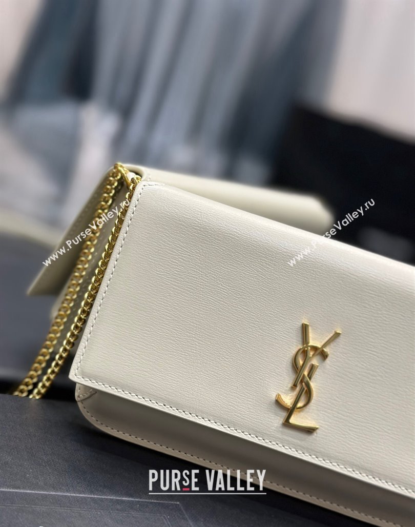 Saint Laurent Cassandre Phone Holder Chain Mini bag in Box Leather White 2024 635095 (YY-240525067)