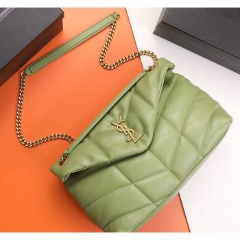 Saint Laurent Loulou Puffer Medium Bag in Quilted Lambskin 577475 Light Green 2024 0525 (YY-240525040)