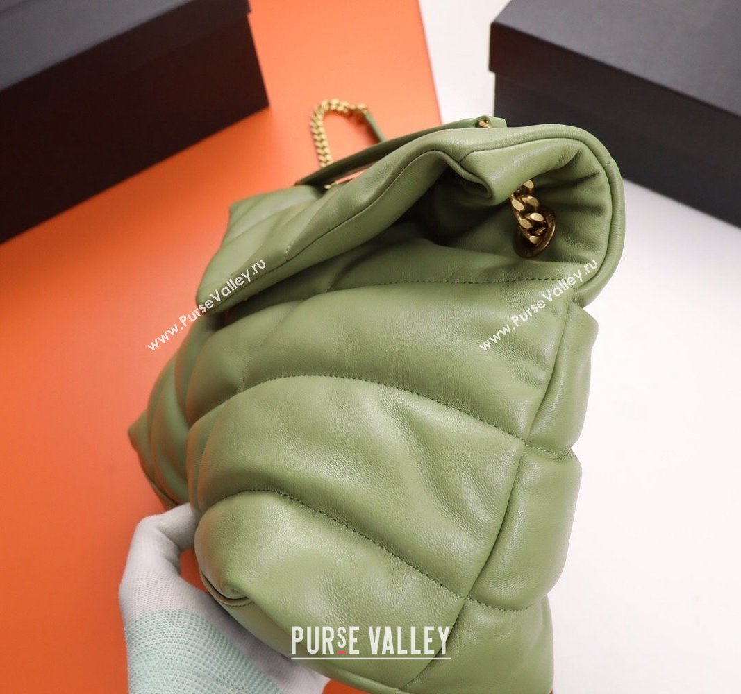 Saint Laurent Loulou Puffer Medium Bag in Quilted Lambskin 577475 Light Green 2024 0525 (YY-240525040)