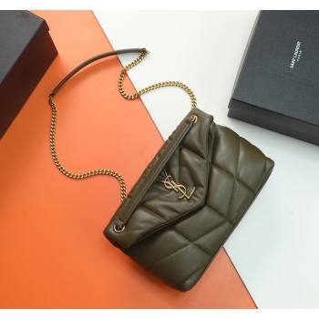 Saint Laurent Loulou Puffer Small Bag in Quilted Lambskin 577476 Olive Green 2024 0525 (YY-240525042)
